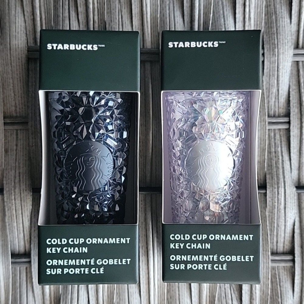 Starbucks Black and Purple Cold Cup Key Chains